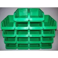 LTPRTZ Stackbox senza budelli - Set di scatole di stoccaggio - Workshop Organizzare - Molto antistrappo - 18 Pz - Verde