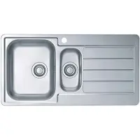 WAN Lavello in acciaio inox 98 x 50 cm con piano di goccia a destra e foro gru - Ideale per cucina e campeggio