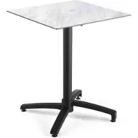 LTPRTZ Tavolo da giardino Square - Mobili da esterno - Terrazza Relax - Piano inclinabile HPL - 70 x 70 cm - Look in marmo