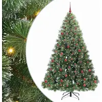 Syfax Albero di Natale artificiale con 300 LED Verde 210 cm PE e PVC
