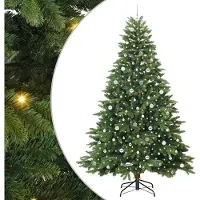Syfax Albero di Natale artificiale con 300 LED Verde 240 cm PE e PVC
