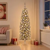 Syfax Albero di Natale Artificiale Slim con Palline 240 cm 300 LED