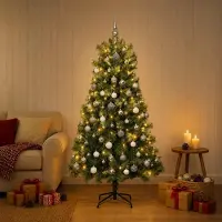 Syfax Albero di Natale artificiale con rami snodati e palline 150 cm