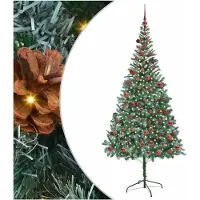 vidaXL Albero di Natale artificiale verde 210 cm in PVC e acciaio