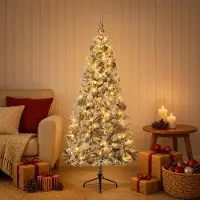 Syfax Albero di Natale artificiale con palline 150 cm 150 LED