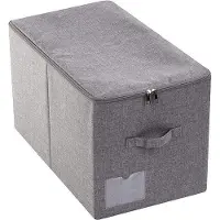WAN Contenitore pieghevole - Contenitore con coperchio - Ideale per lo stoccaggio di abbigliamento invernale - Robusto e mantiene la forma - 56 x 32 x 33 cm - Grigio scuro