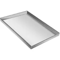 LTPRTZ Lavatrice Lekbak - Teglia per il drenaggio Acciaio inox - Protezione pavimento - Angoli saldati - 70 x 50 cm - Argento