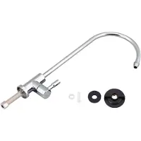 LTPRTZ Rubinetto per cucina, raccordo 1/4", in acciaio inossidabile, con collo a "cigno" e rotazione a 360°, adatto per filtri dell'acqua