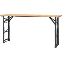 LTPRTZ Tavolo pieghevole da birra - Tavolo da giardino da party - Organizzare festa all'aperto - Regolabile in altezza - 170x50 cm - Marrone