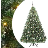 Syfax Albero di Natale artificiale con 300 LED Verde 210 cm PE e PVC