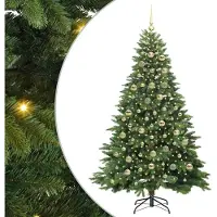 Syfax Albero di Natale artificiale con 300 LED Verde 210 cm PE e PVC
