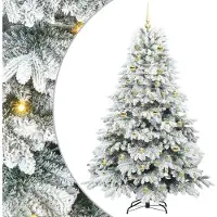 Syfax Albero di Natale artificiale con 300 LED Bianco 180 cm PE e PVC