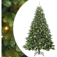 Syfax Albero di Natale artificiale con 300 LED Verde 240 cm PE e PVC