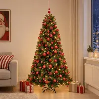 Syfax Albero di Natale artificiale con palline 180 cm 300 LED