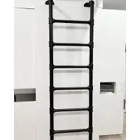 LTPRTZ Scala a pioli in metallo - Scala per pozzi di evacuazione - Via di fuga sicura - Realizzata in robusto ferro battuto - 168 cm - Colore nero