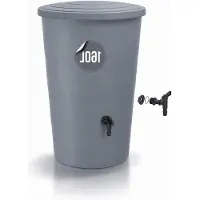 LTPRTZ Regenton - Serbatoio per l'acqua piovana. Waterton - Sistema di irrigazione per il giardino. Design moderno ed elegante. Capacità: 160 litri. Colore: grigio