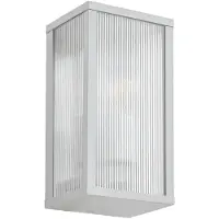 LINDBY Applique da esterno Peldar, grigio chiaro/scanalata, 26 cm, IP44