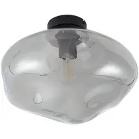 LINDBY Plafoniera Lelia, grigio fumo, vetro, Ø 35 cm