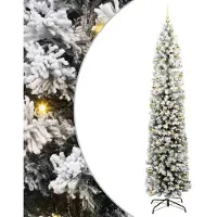 vidaXL Albero di Natale artificiale, verde e bianco, 240 cm