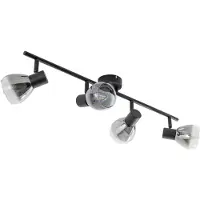 LINDBY plafoniera Pendura, a 4 luci, nera, vetro