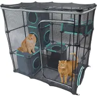 OEM Casetta per gatti con tiragraffi, adatta sia per interni che per esterni, colore nero