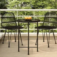 LTPRTZ Tavolo da pranzo Round - Tavolo da cucina - Tavolini - Vetro temprato - 55 cm Diametro - Nero