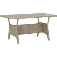 WAN Tavolo da giardino 120x70cm Poli Rattan - Tavolo da esterno per alimenti e relax