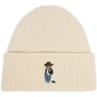 Ralph Lauren per donna. 455P23854002 Berretto Lavorato a maglia bianco crema (OSFA), Casual, Lana