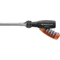 PB Swiss Tools Impugnatura a cricchetto "Insider 3", con inserti da 1/4 di pollice, con magnete, 100 mm