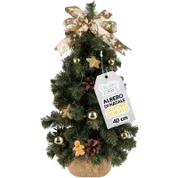 Creative Home Albero di Natale Artificiale Colore Oro | Albero di Natale Piccolo 40cm | Decorazioni Natalizie per Tavolo, Albero Natale gia Addobbato