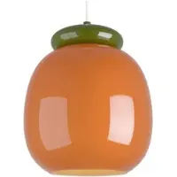 Eglo Lampada a sospensione Berardelli, arancione/verde, Ø 23 cm, vetro, E27
