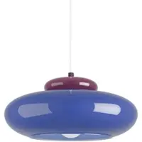 Eglo Lampada a sospensione Berardelli, blu/bacca, piatta, Ø 30 cm, vetro, E27