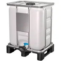 ALPHA PALETTEN & BOXEN Contenitore IBC, volume 300 litri, con omologazione UN, su pallet in PE, LxPxA 800x600x996 mm