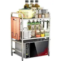 LTPRTZ Cucina portaoggetti - Cucina Organizzare - Con ganci - 60 cm - Argento