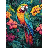 Ideyka Dipingere con i numeri - Uccello tropicale 30x40 cm -