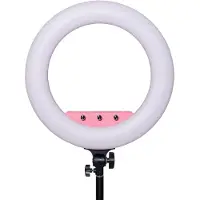 Caruba Set RGB Round Vlogger 18 pollici a LED con custodia rosa