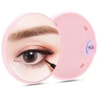 CybexaTrade Specchi ingrandenti – 2 pezzi – Ingrandimento 15 volte – Specchietti da trucco con ventosa – Rotondi – 9 x 9 cm – Ideali per la rasatura, la cura delle sopracciglia e la cura della pelle – Rosa