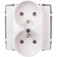 KOS-ELEKTRO SYSTEM Presa multipla KOS66, doppia presa con messa a terra, colore bianco