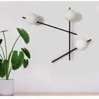SFORZIN Applique Mikado, vetro lattiginoso, 3 luci