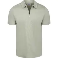 Suitable Silky Polo Half Zip Light Green Verde taglia
