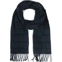 Barbour Sciarpa Tartan Donkerblauw Verde Multicolore Blu