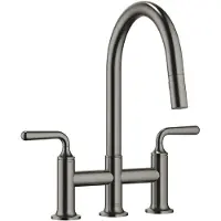 Dornbracht Mitigeur pont à trois trous VAIA à commande par tirage vers le bas avec fonction douche, portée de 240 mm, 19870809-99, 19870809-99
