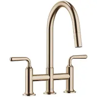 Dornbracht Mitigeur pont à trois trous VAIA à commande par tirage vers le bas avec fonction douche, portée de 240 mm, 19870809-46, 19870809-46