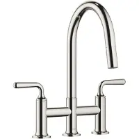 Dornbracht Mitigeur pont à trois trous VAIA à commande par tirage vers le bas avec fonction douche, portée de 240 mm, 19870809-08, 19870809-08