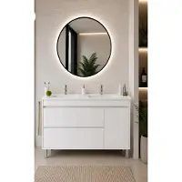 ORIGEN BATH CAPRERA: Mobile bagno con doppio lavabo, dimensioni 120x45 cm, colore bianco