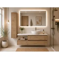 ORIGEN BATH MENORCA: Mobile bagno con lavabo da appoggio, dimensioni 120x46 cm, modello Estepa