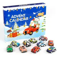 Sprinlot Calendario dell'Avvento Mini Auto 24 Pezzi Pull Back Cars Calendario dell'Avvento Auto Giocattolo Natale Countdown Giocattolo Calendario di Natale