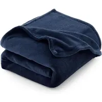 CozyLux Coperta matrimoniale extra grande, 220x240 cm, blu navy, in flanella di pile, adatta per tutte le stagioni