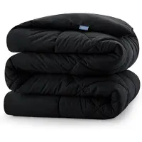 CozyLux Copertura per letto 155x220 cm, adatta per tutte le stagioni, in microfibra da 300 g/m², coperta per uso tutto l'anno, colore nero