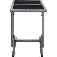 LTPRTZ Tavolo da giardino Rotan - Tavolo esterno Piastra in vetro - Godetevi Fuori - Impermeabile Manutenzione amichevole - 110 x 53 cm - Antracite